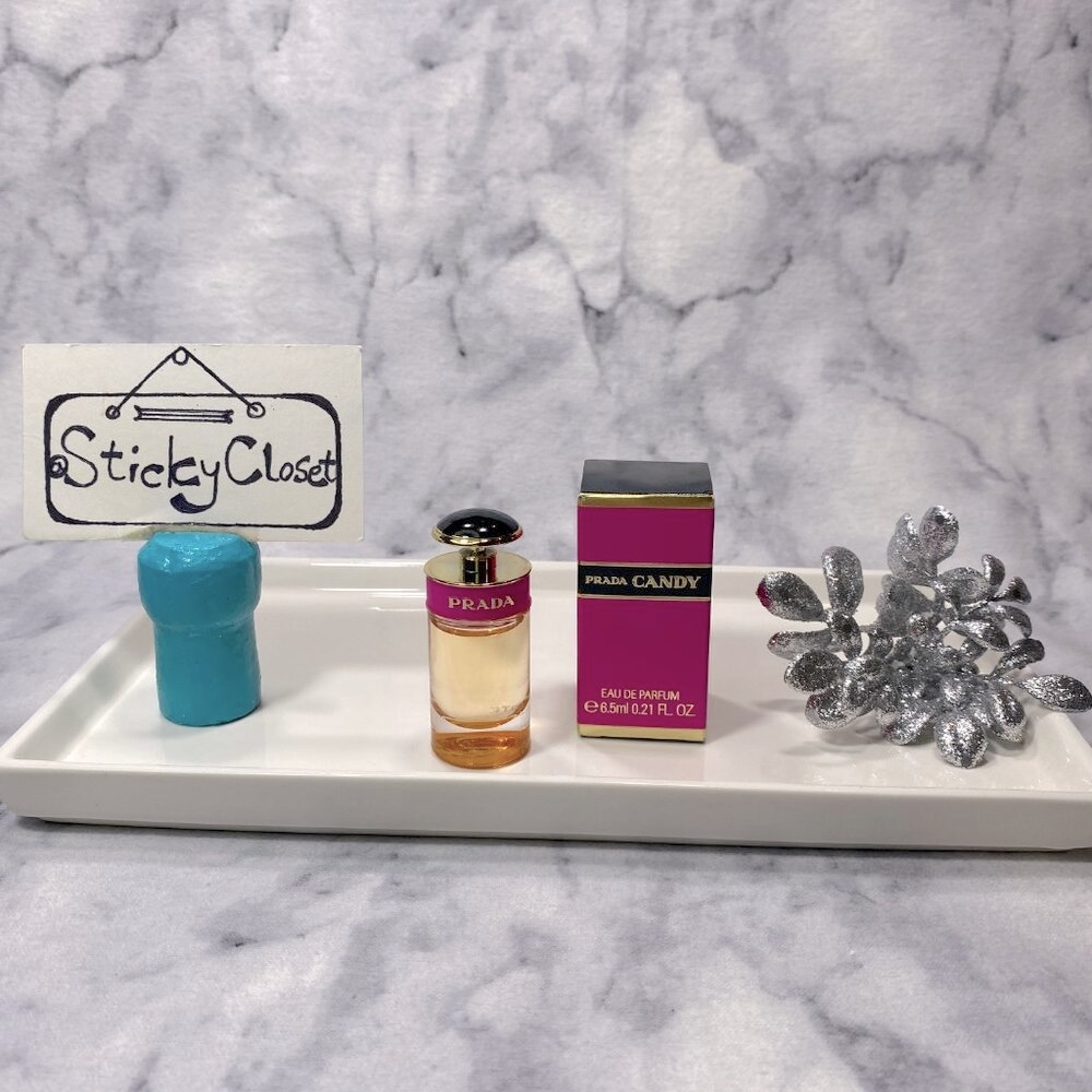 PRADA Candy EDP Gourmand Caramel Benzoin White Musk-Mini 6.5ml,0.21oz-BOXED-NEW - Picture 1 of 12